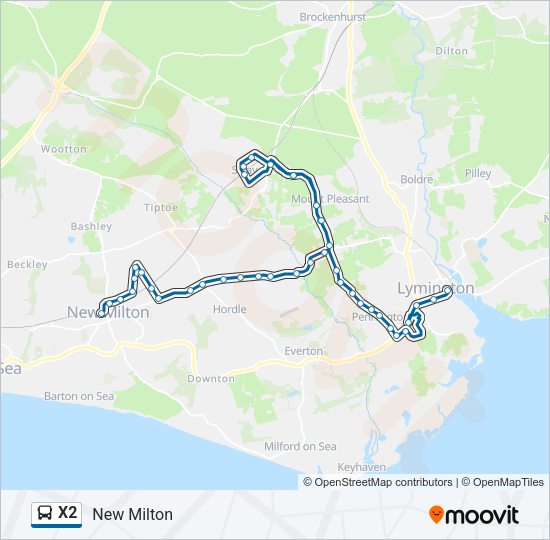 X2 Bus Line Map