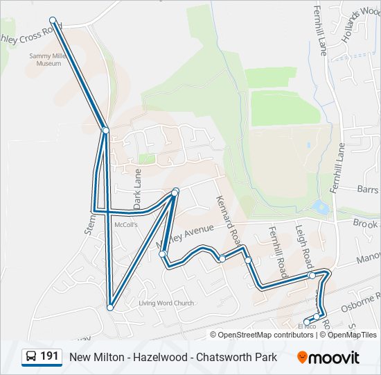 Bus 191 Route Map 191 Route: Schedules, Stops & Maps - New Milton (Updated)