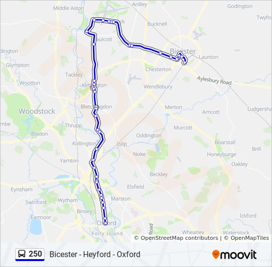 Bus 250 Route Map 250 Route: Schedules, Stops & Maps - Bicester (Updated)