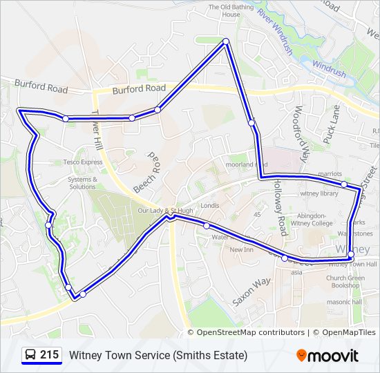 215 Bus Route Map 215 Route: Schedules, Stops & Maps - Witney (Updated)