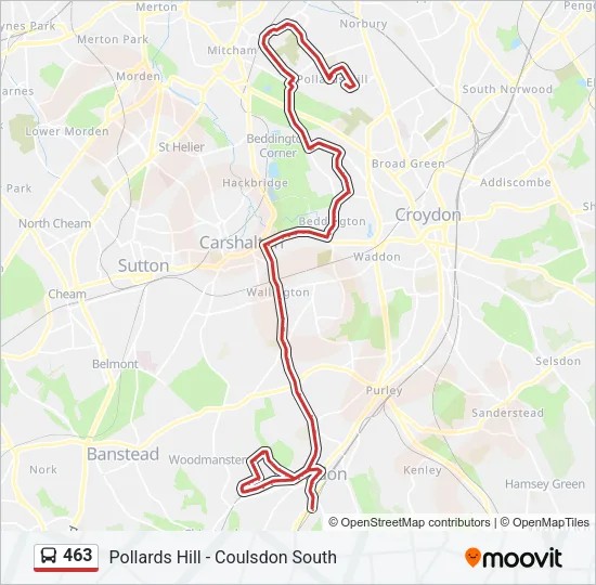 463 Bus Line Map