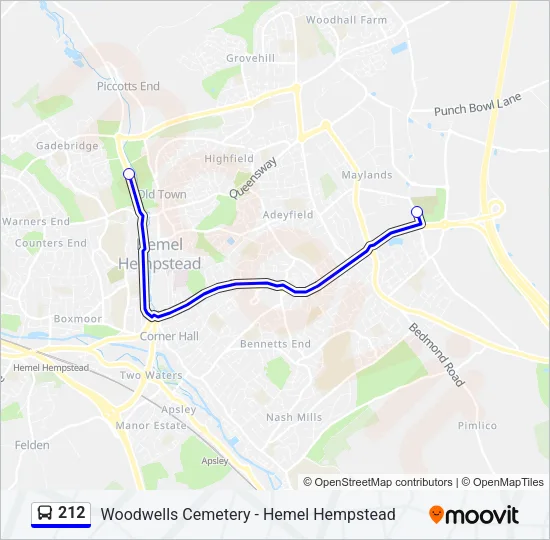 212 Bus Line Map