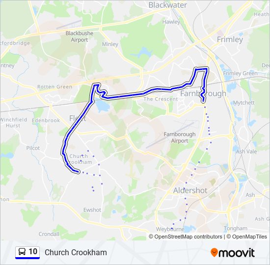 Cct Bus Schedule Route 10 10 Route: Schedules, Stops & Maps - Church Crookham (Updated)