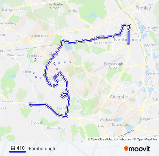 Bus 410 Route Map 410 Route: Schedules, Stops & Maps - Farnborough (Updated)