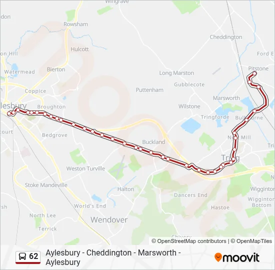 62 Route: Timetables, Stops & Maps - Pitstone (Updated)