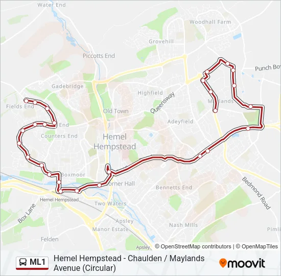 ML1 Bus Line Map
