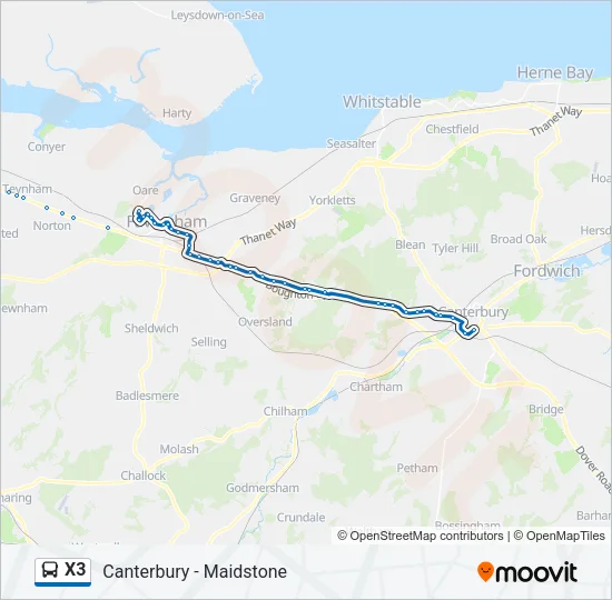 X3 Bus Line Map