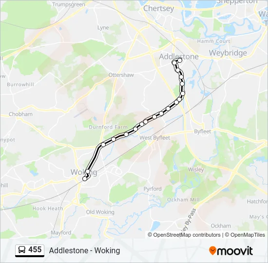 455 Bus Line Map