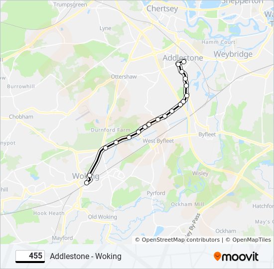 455 bus Line Map