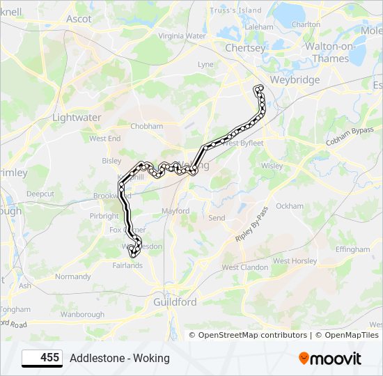 455 Route Schedules, Stops & Maps Worplesdon (Updated)