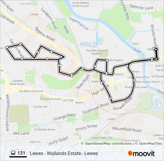 Bus 131 Route Map 131 Route: Schedules, Stops & Maps - Lewes (Updated)