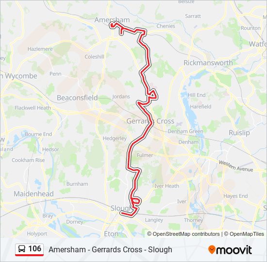 106 bus Line Map