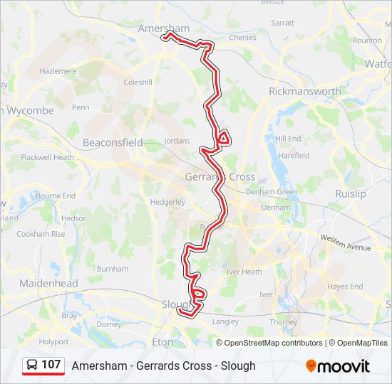 107 Bus Line Map