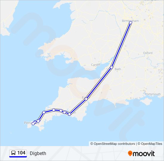 Route 104 Map _ 104 Route: Schedules, Stops & Maps – KUWTC