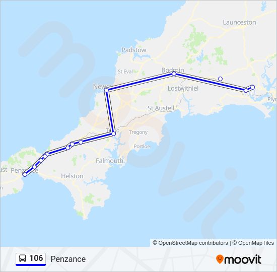 106 Bus Line Map