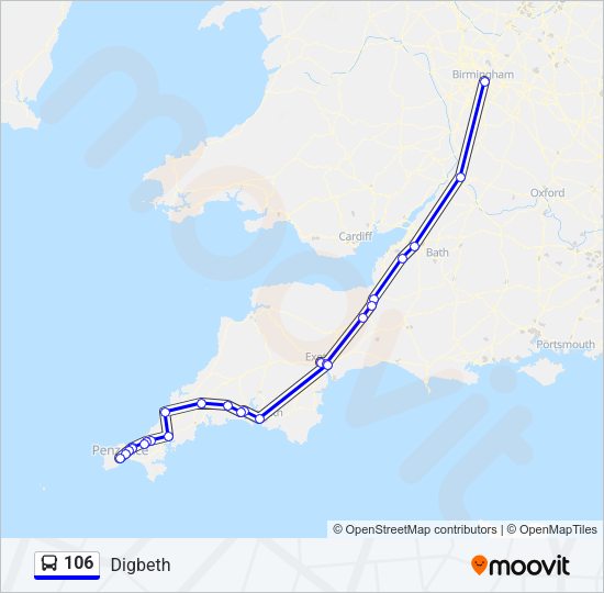 106 Bus Line Map