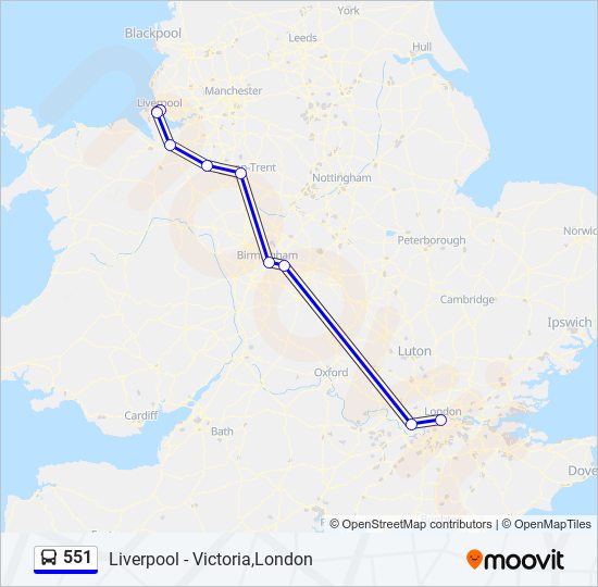 551 bus Line Map