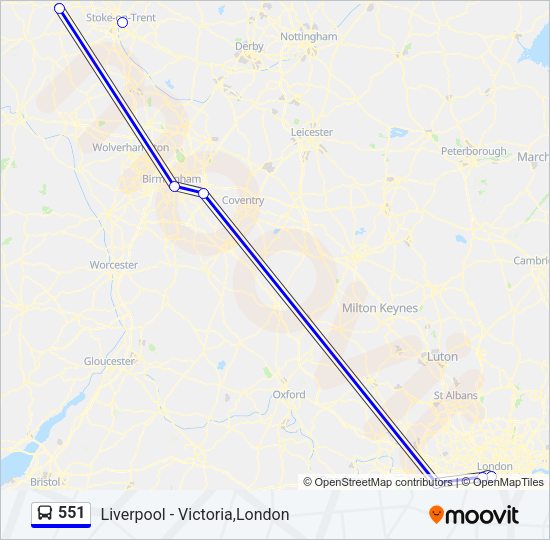 551 Bus Line Map