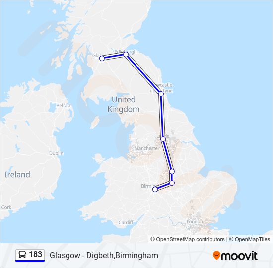 Bus 183 Route Map 183 Route: Schedules, Stops & Maps - Digbeth (Updated)