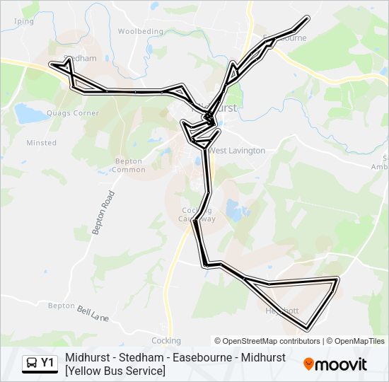 Y1 Bus Line Map