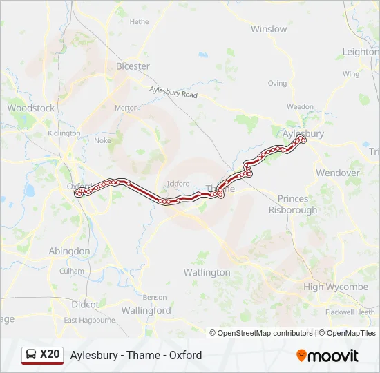 X20 Bus Line Map
