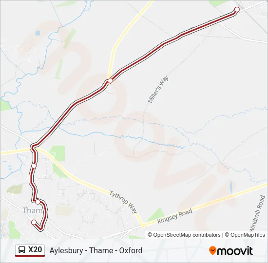 X20 Bus Line Map