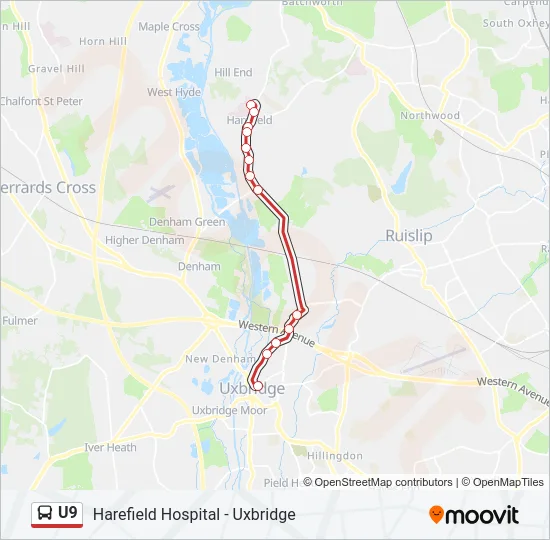 U9 Bus Line Map