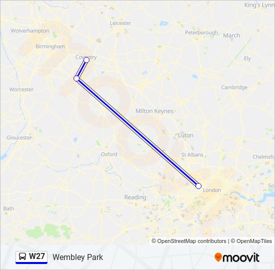 W27 Bus Line Map