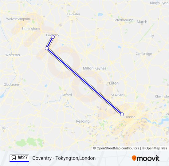 W27 Bus Line Map