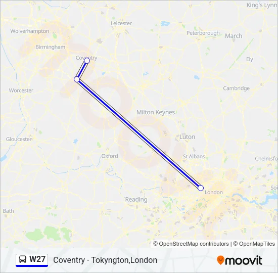 W27 Bus Line Map