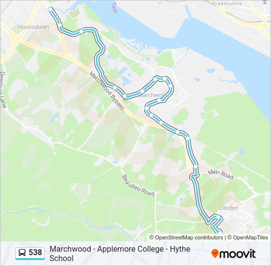 538 Bus Line Map