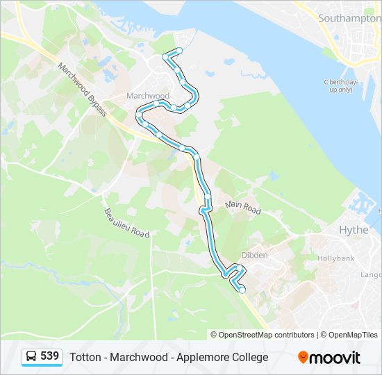 539 Bus Line Map