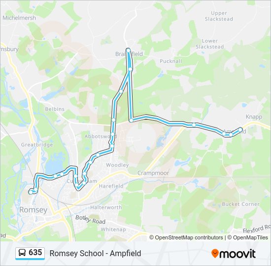 635 Bus Line Map