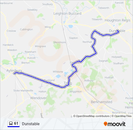 61 Route: Schedules, Stops & Maps - Dunstable (Updated)