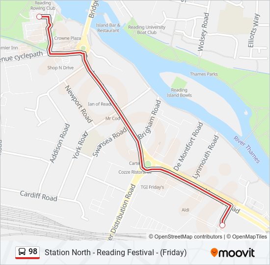 98 Bus Line Map