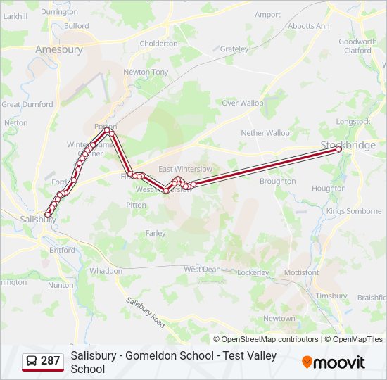 287 Bus Line Map