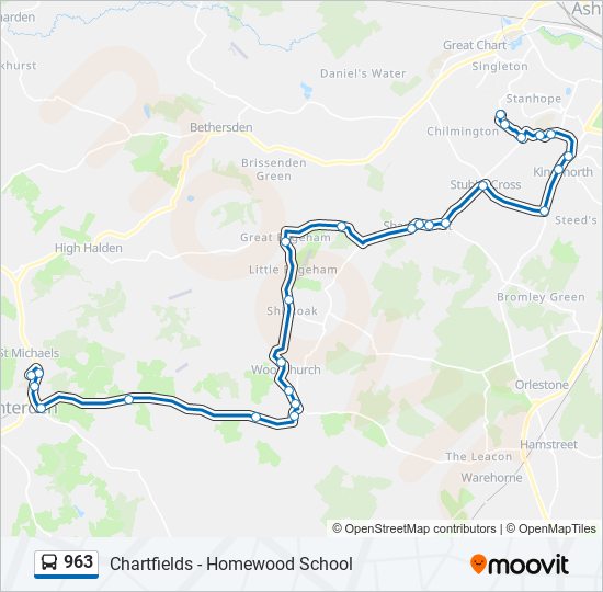 963 bus Line Map