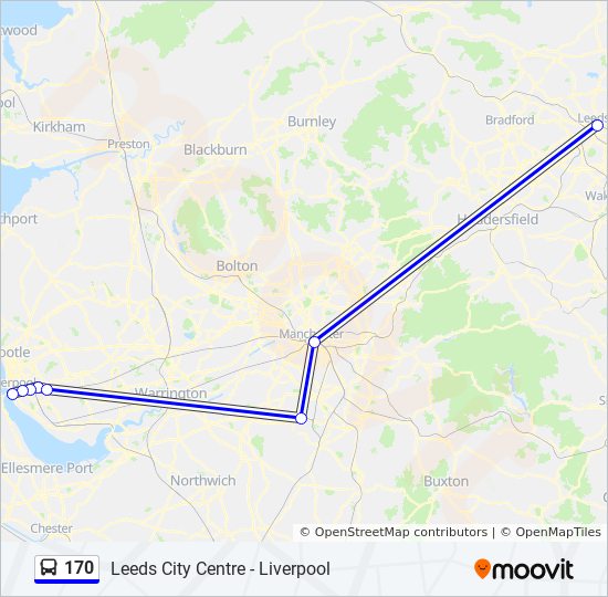 Bus 170 Route Map 170 Route: Schedules, Stops & Maps - Leeds City Centre (Updated)