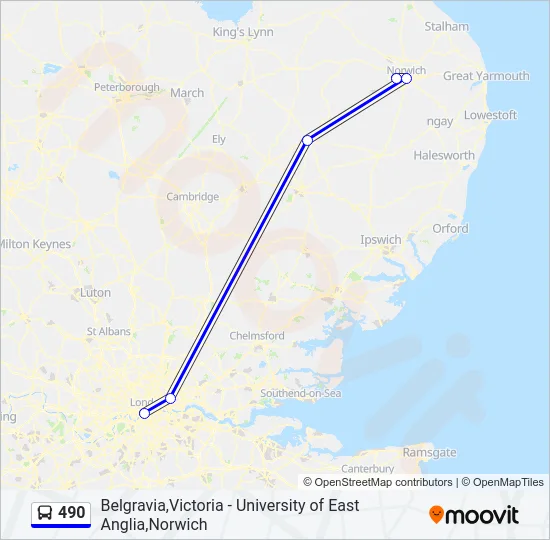 490 Bus Line Map