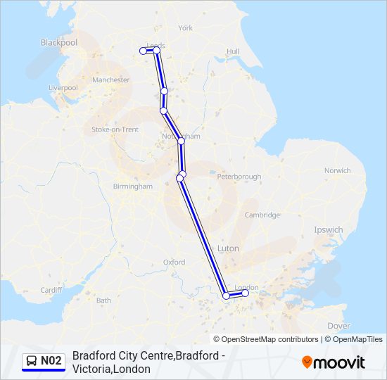 N02 Bus Line Map
