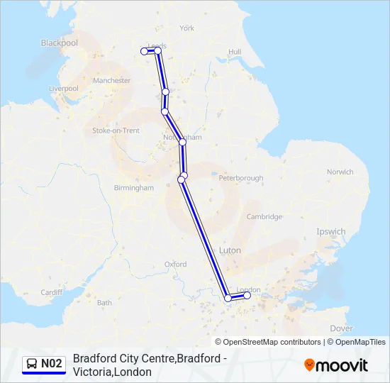 N02 Bus Line Map