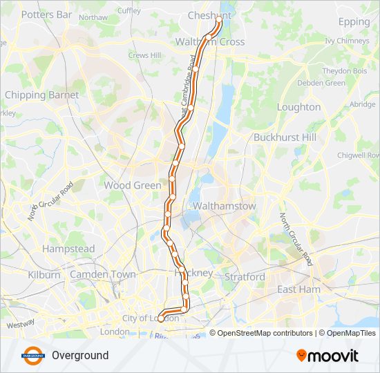 OVERGROUND Train Line Map