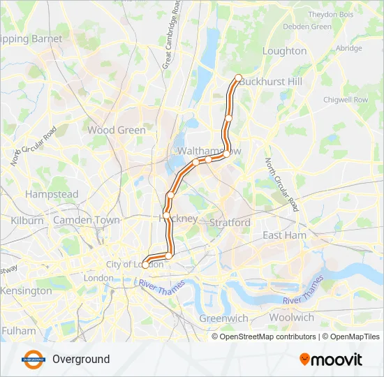 OVERGROUND Train Line Map
