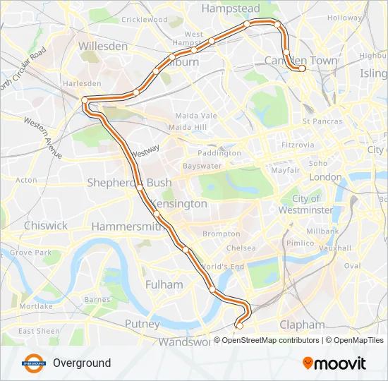 OVERGROUND Train Line Map