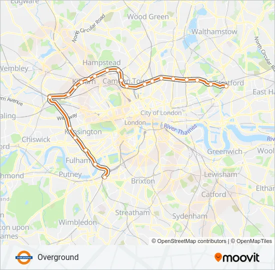 OVERGROUND Train Line Map