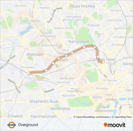 OVERGROUND train Line Map