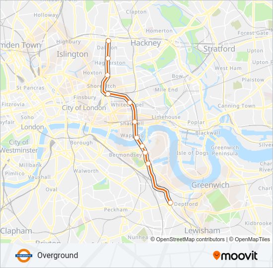 OVERGROUND Train Line Map