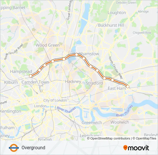 OVERGROUND Train Line Map