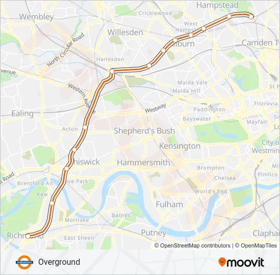 OVERGROUND Train Line Map