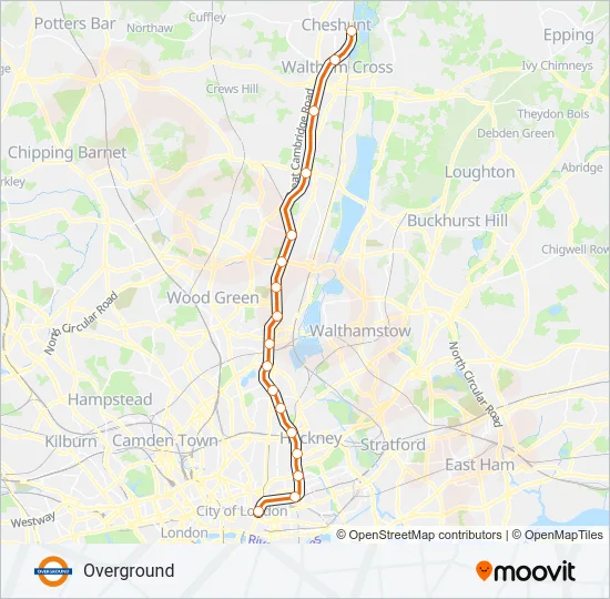 OVERGROUND Train Line Map